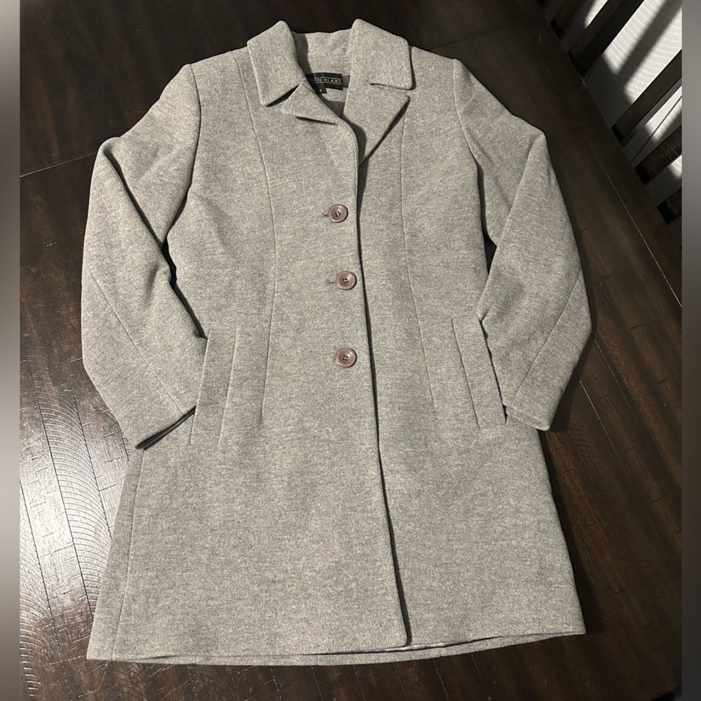 Kristen Blake Gray Wool Blend Pea Coat